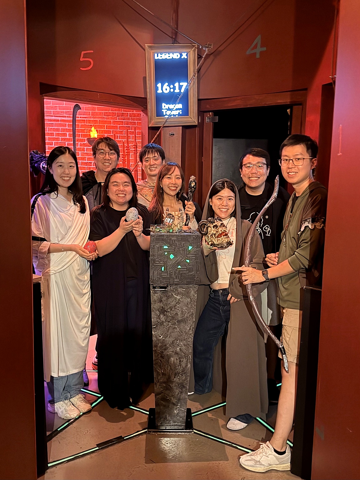 A Dragon Tower team celebrating together