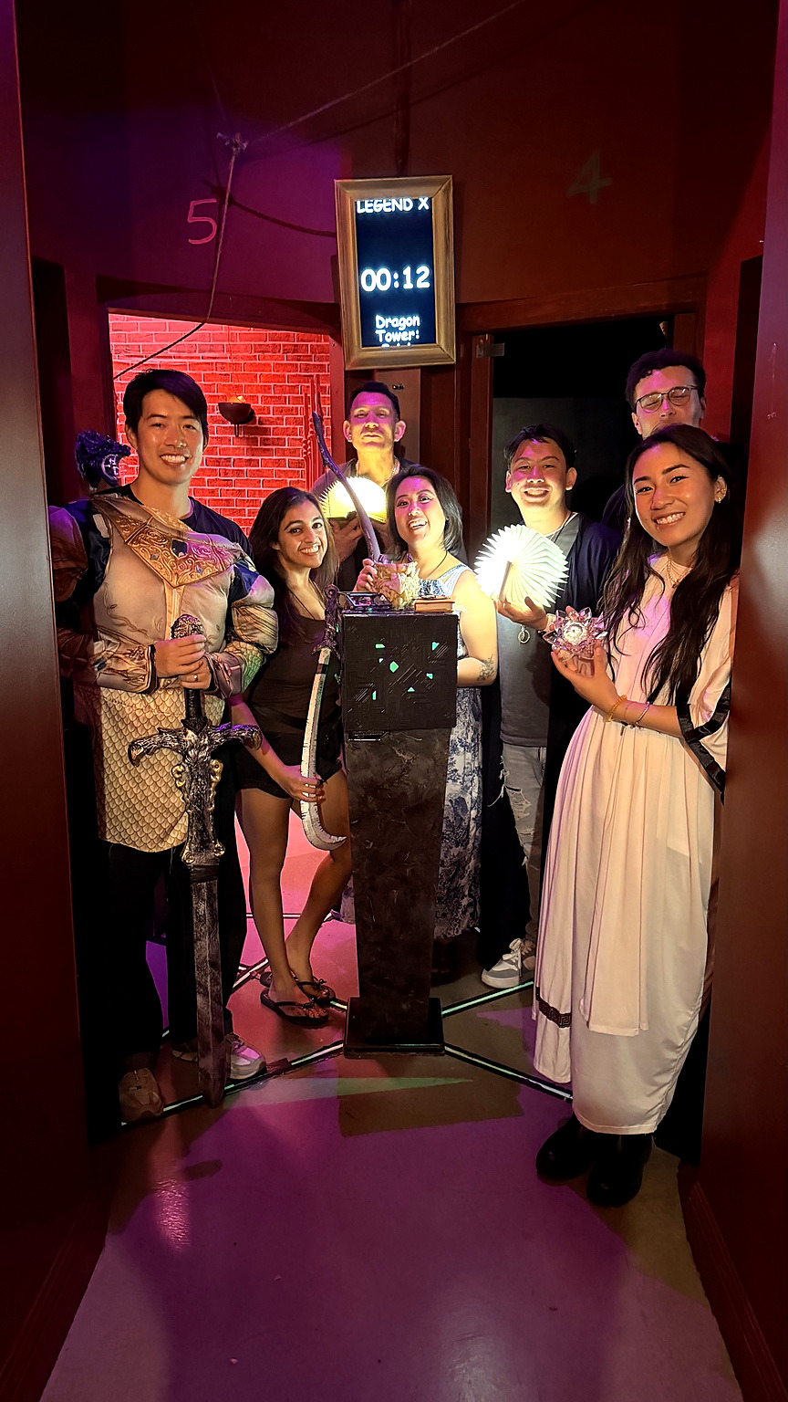 Dragon Tower players having fun in assorted costumes