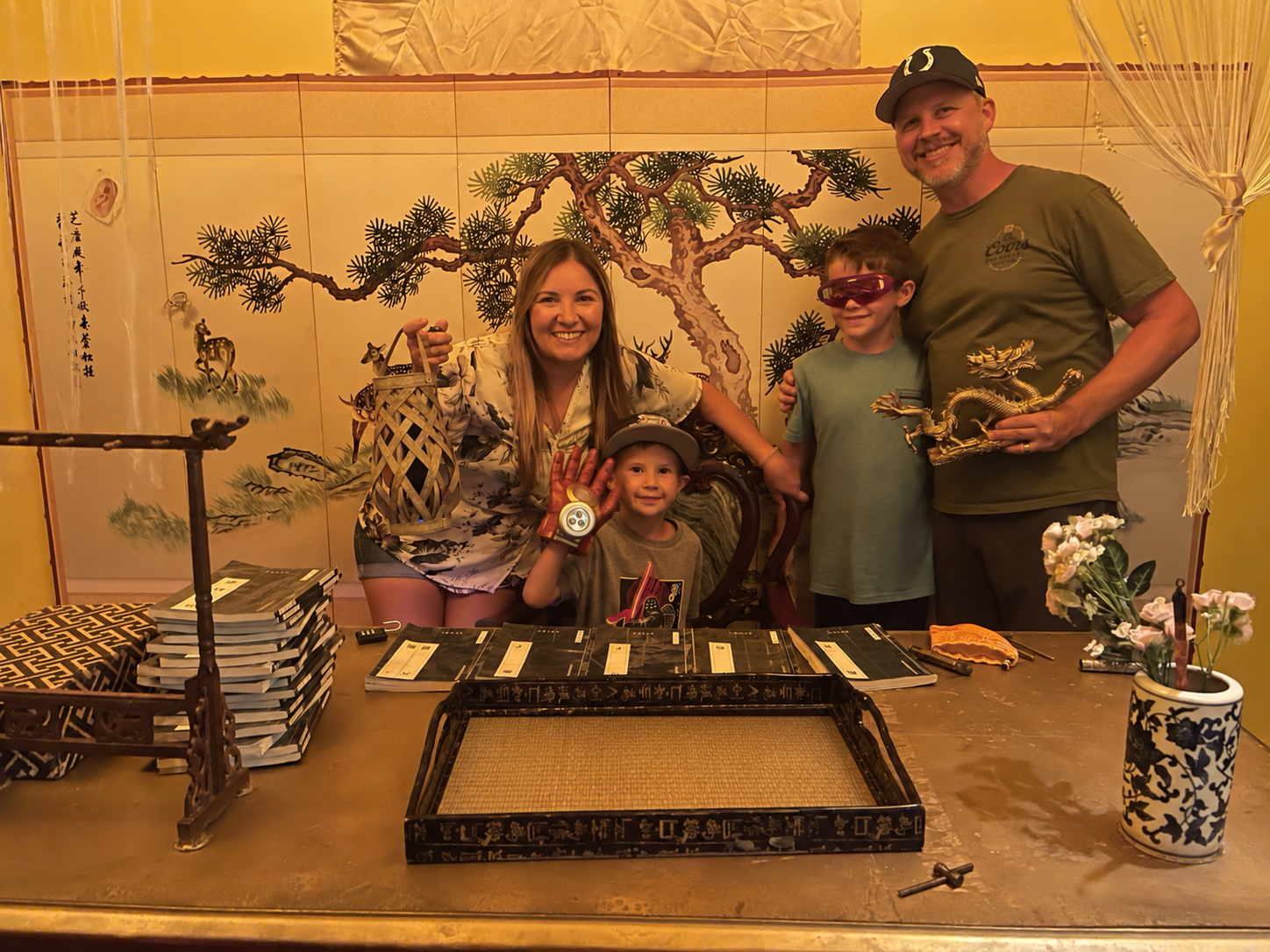 A family with a young child enjoying Royal Library