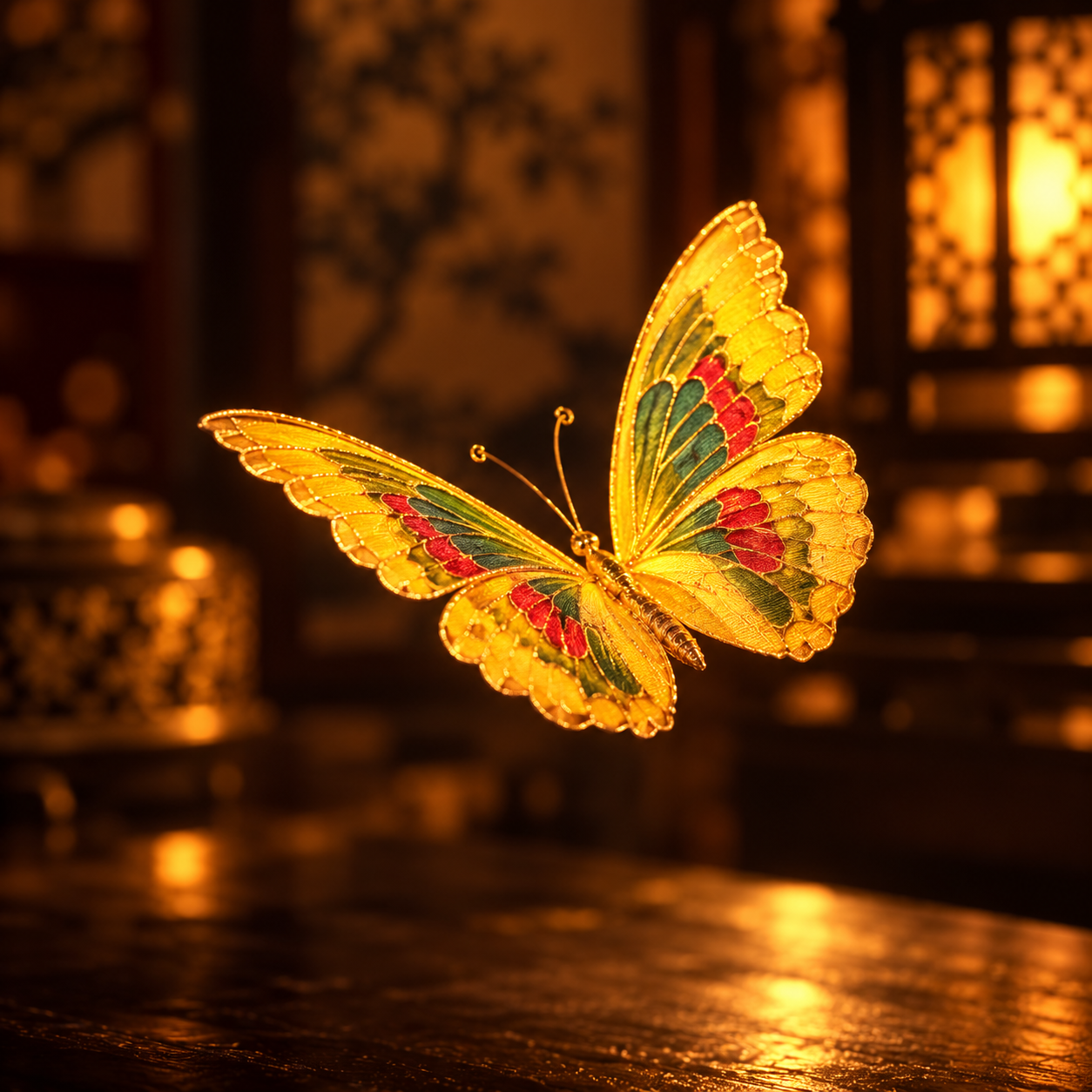 Single yellow butterfly